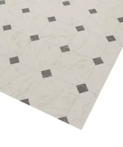 Trafficmaster Paver Flooring Vinyl X 12Ft. Wide Cut To Length Marble Residential Sheet Black White -TrafficMaster Sales black and white marble trafficmaster vinyl sheet flooring c1100405k509g14 4f 1000