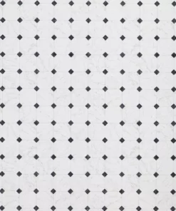 Trafficmaster Paver Flooring Vinyl X 12Ft. Wide Cut To Length Marble Residential Sheet Black White