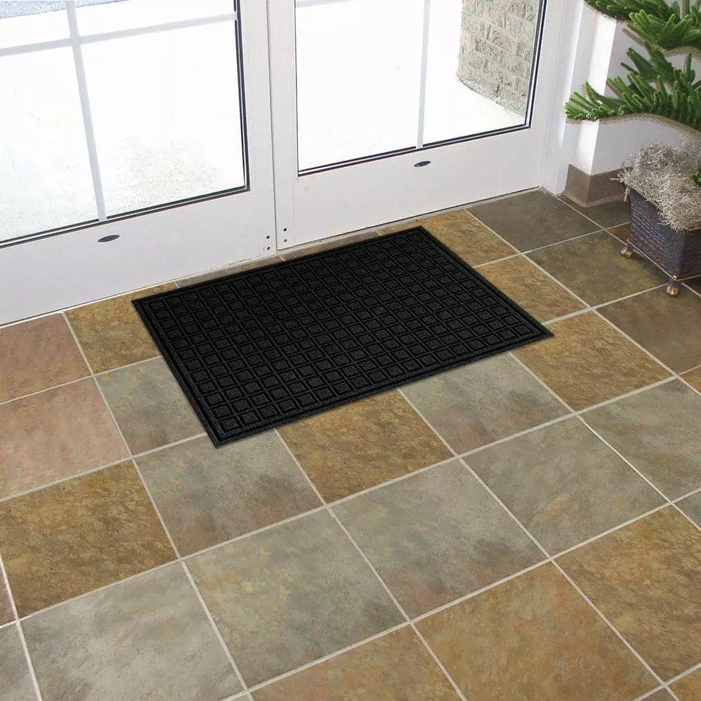 Trafficmaster Door Mat Rubber Fiber 24 In. 36 In. X Commercial Black 4 Trafficmaster Door Mat Rubber Fiber 24 In. 36 In. X Commercial Black - Image 2