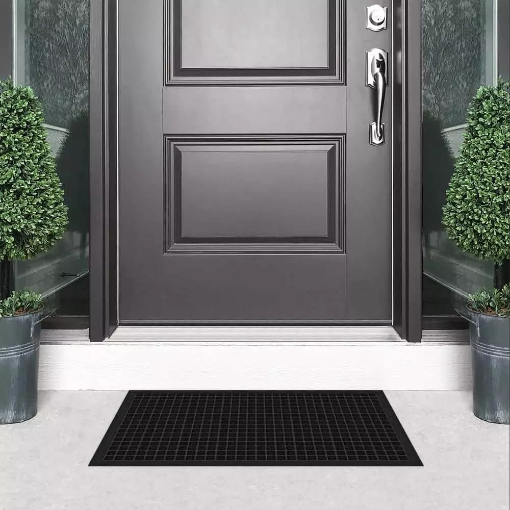 Trafficmaster Door Mat 18 In. X 30 In. Embossed Black 4 Trafficmaster Door Mat 18 In. X 30 In. Embossed Black - Image 2
