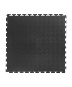 By Trafficmaster Tiles, Coin Rubber 6-Pack 18 In. (13.5 Sq. Ft.) X 3.1 Mm Interlocking Raised Modular Flooring Black