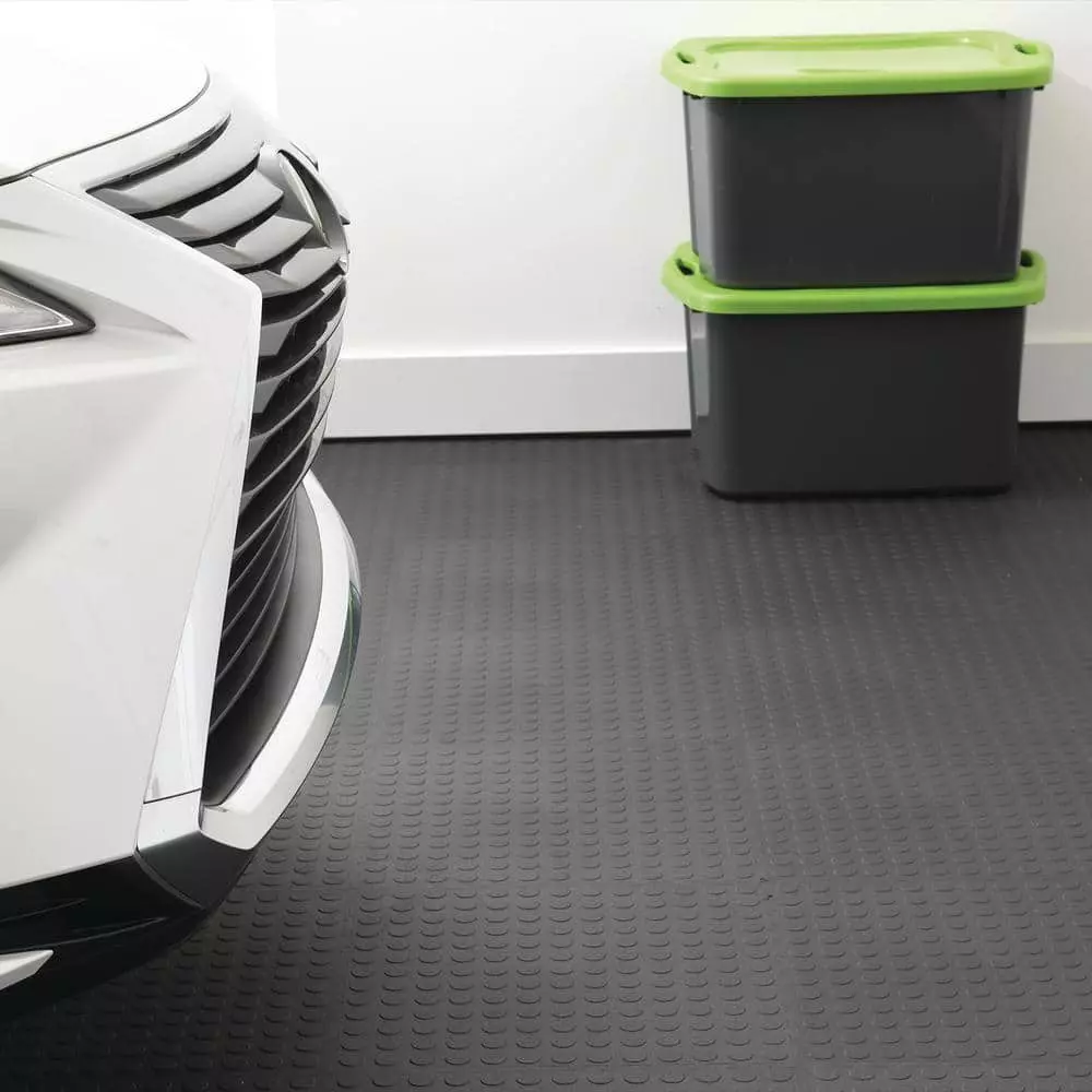 By Trafficmaster Tiles, Coin Rubber 6-Pack 18 In. (13.5 Sq. Ft.) X 3.1 Mm Interlocking Raised Modular Flooring Black 7 By Trafficmaster Tiles, Coin Rubber 6-Pack 18 In. (13.5 Sq. Ft.) X 3.1 Mm Interlocking Raised Modular Flooring Black - Image 5