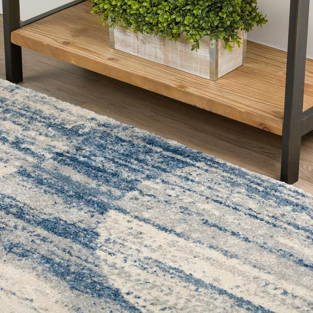 Addison Rug By Ankara 17 8 Ft. 10 Ft. X Area Dancing Circle Indigo Blue 5 Addison Rug By Ankara 17 8 Ft. 10 Ft. X Area Dancing Circle Indigo Blue - Image 3