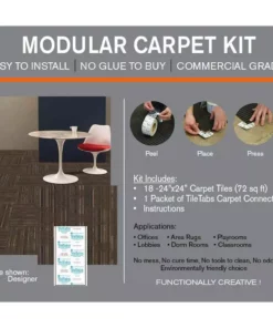 By Trafficmaster Carpet Tile 24 72 Sq. Ft. X 24 In. (18 Tiles/Case) Commercial Designer Peel And Stick Brown -TrafficMaster Sales brown tan trafficmaster carpet tile pdm12 4000k 4f 1000