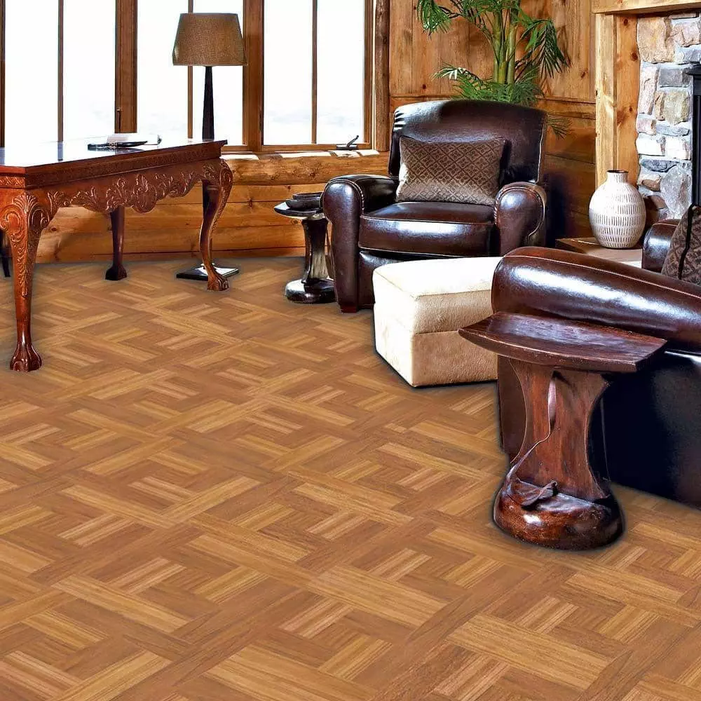 Trafficmaster Tile Parquet Flooring Case) Wood Vinyl (30 Sq. Ft. / 12 In. X Peel And Stick Brown 4 Trafficmaster Tile Parquet Flooring Case) Wood Vinyl (30 Sq. Ft. / 12 In. X Peel And Stick Brown - Image 2