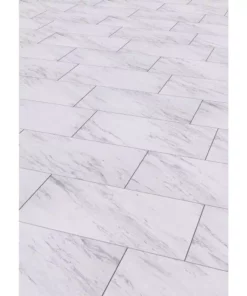 Trafficmaster By Carrara Tile Case) Marble Vinyl 12 In. (20 Sq. Ft. X 24 In. / Peel And Stick -TrafficMaster Sales carrara marble trafficmaster vinyl tile ss1212 4f 1000