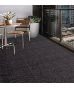 By Trafficmaster Carpet Tile (8 Tiles/Case)18 18 In. X 18 Sq. Ft. Peel And Stick Residential Black -TrafficMaster Sales charcoal trafficmaster carpet tile 60677600018x18 1f 1000