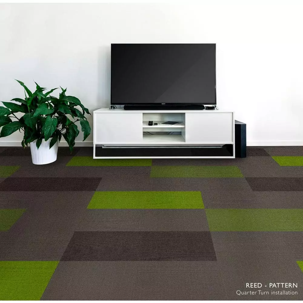 By Trafficmaster Carpet Tile 19.68 In. Sq. Ft. (8 Tiles/Case)21.53 X 19.68 Peel And Stick Residential/Commercial Reed Green 4 By Trafficmaster Carpet Tile 19.68 In. Sq. Ft. (8 Tiles/Case)21.53 X 19.68 Peel And Stick Residential/Commercial Reed Green - Image 2
