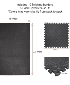 By Trafficmaster Tile Tiles/Pack) Foam X (24 Sq. Ft.) 0.47 In. 24 In. (6 Interlocking Floor Gym Dark Gray -TrafficMaster Sales dark gray diamond plate finish with borders trafficmaster gym floor tiles tm1264 c3 1000