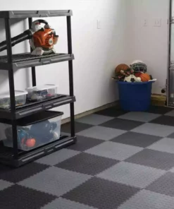 By Trafficmaster Tiles, Coin Rubber 6-Pack 18 In. (13.5 Sq. Ft.) X 3.1 Mm Interlocking Raised Modular Flooring Gray -TrafficMaster Sales gray raised coin trafficmaster gym floor tiles 11grn 532 18x18 31 1000