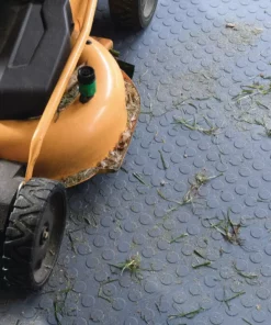 By Trafficmaster Tiles, Coin Rubber 6-Pack 18 In. (13.5 Sq. Ft.) X 3.1 Mm Interlocking Raised Modular Flooring Gray -TrafficMaster Sales gray raised coin trafficmaster gym floor tiles 11grn 532 18x18 4f 1000