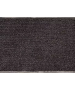 Trafficmaster Door Mat Charcoal Vinyl 24 In. 36 In. Tri-Rib X