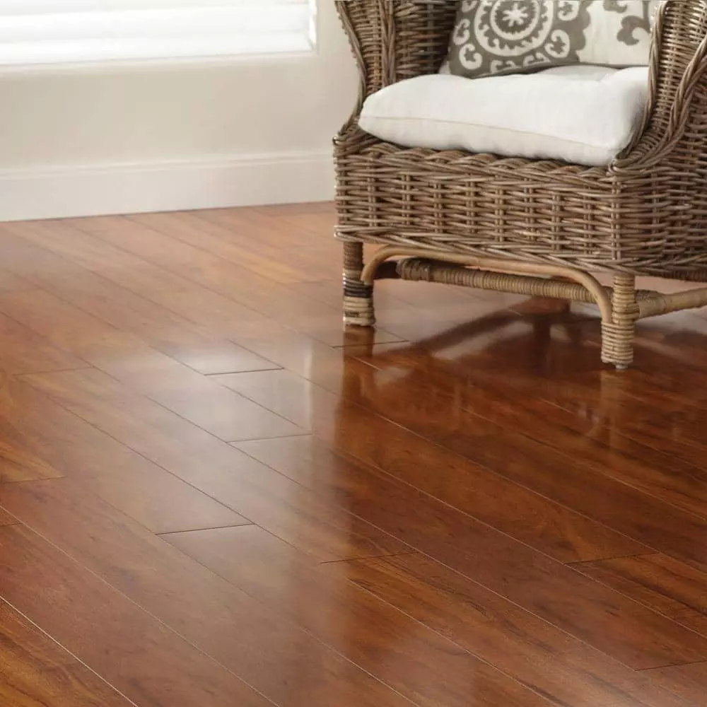 Trafficmaster Jatoba Flooring High Glos Case) Laminate 8 Mm 47-3/4 In. Length Thick / 5-5/8 In. Wide (18.65 Sq. Ft. 4 Trafficmaster Jatoba Flooring High Glos Case) Laminate 8 Mm 47-3/4 In. Length Thick / 5-5/8 In. Wide (18.65 Sq. Ft. - Image 2