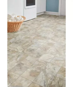 Trafficmaster Slate Flooring Sheet Stone Vinyl Cut To Length 12Ft. Wide X Residential Square Neutral -TrafficMaster Sales neutral slate trafficmaster vinyl sheet flooring u6920 258c990p144 40 1000
