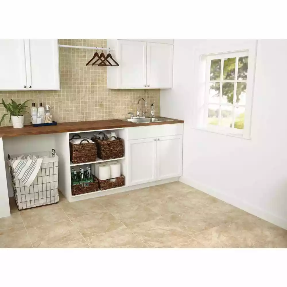 By Trafficmaster Tile Case) Ceramic Portland Stone / 18 In. (17.44 Sq. Ft. X Wall Glazed Floor Beige 11 By Trafficmaster Tile Case) Ceramic Portland Stone / 18 In. (17.44 Sq. Ft. X Wall Glazed Floor Beige - Image 9