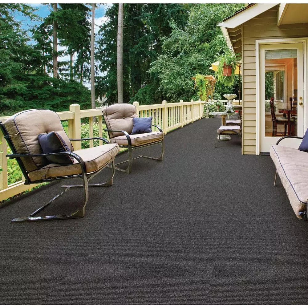 Trafficmaster Elevation Carpet Texture 12 Ft. Indoor/Outdoor Ribbed Sky Grey Color 5 Trafficmaster Elevation Carpet Texture 12 Ft. Indoor/Outdoor Ribbed Sky Grey Color - Image 3