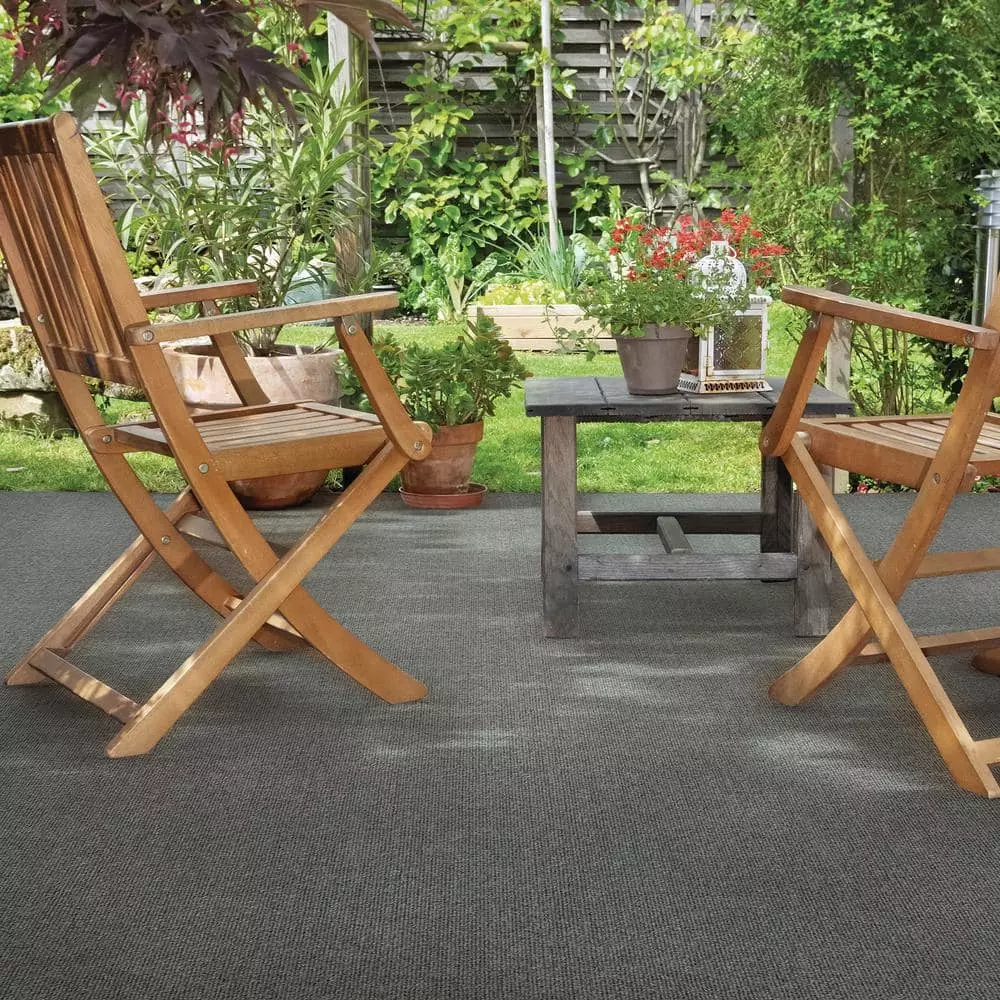 Trafficmaster Elevation Carpet Texture 12 Ft. Indoor/Outdoor Ribbed Sky Grey Color 4 Trafficmaster Elevation Carpet Texture 12 Ft. Indoor/Outdoor Ribbed Sky Grey Color - Image 2