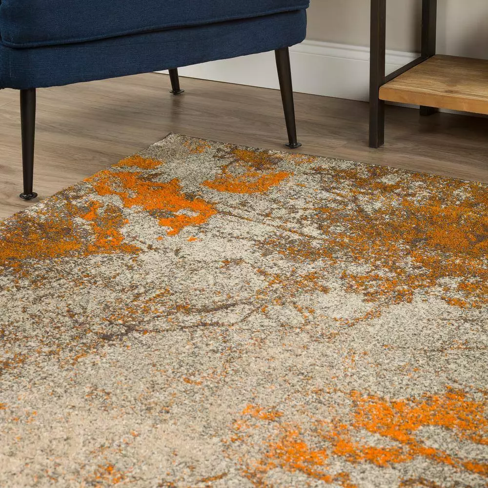 Bach By Addison Rug Rug Tangerine 5 Ft. 60 X 3 In. 1 In. 3 Ft. Area Abstract 7 Bach By Addison Rug Rug Tangerine 5 Ft. 60 X 3 In. 1 In. 3 Ft. Area Abstract - Image 5