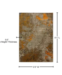 Bach By Addison Rug Rug Tangerine 5 Ft. 60 X 3 In. 1 In. 3 Ft. Area Abstract 14 Bach By Addison Rug Rug Tangerine 5 Ft. 60 X 3 In. 1 In. 3 Ft. Area Abstract -TrafficMaster Sales tangerine addison rugs area rugs hdbh60ta3x5 76 1000